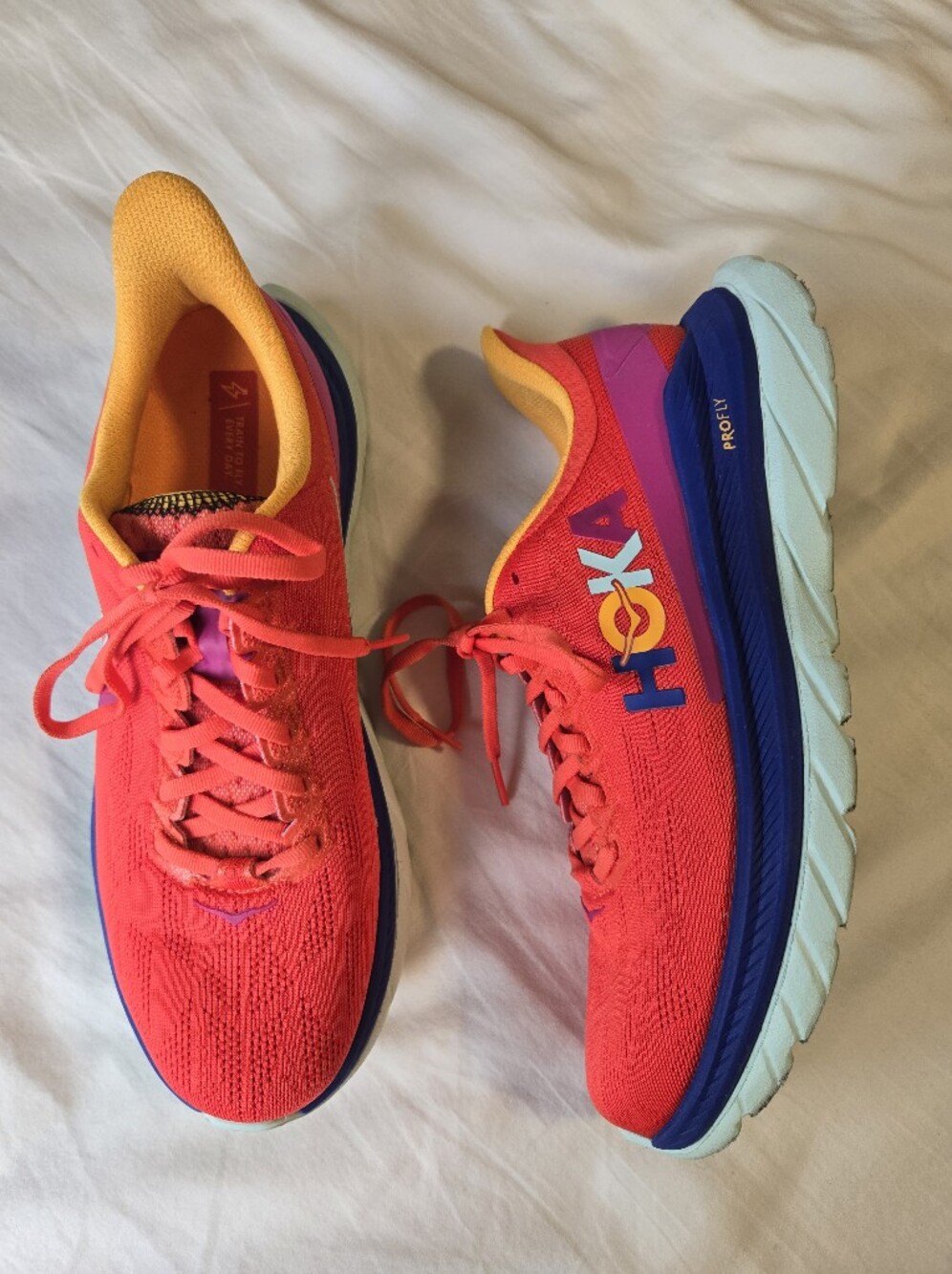 HOKA Women's Mach 4 Running Shoes Size 9.5 Wide (9.5B) Fiesta Bluing